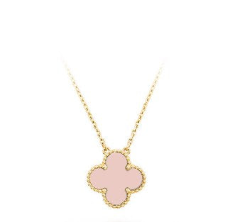 Flower Stainless Steel Necklace Pink