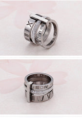 Stainless Steel Roman Numerals Rings