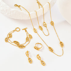 Gold Jeanne Four Piece Jewelry Set