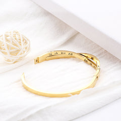 Roman Numeral Two Row Rhinestone Bangle