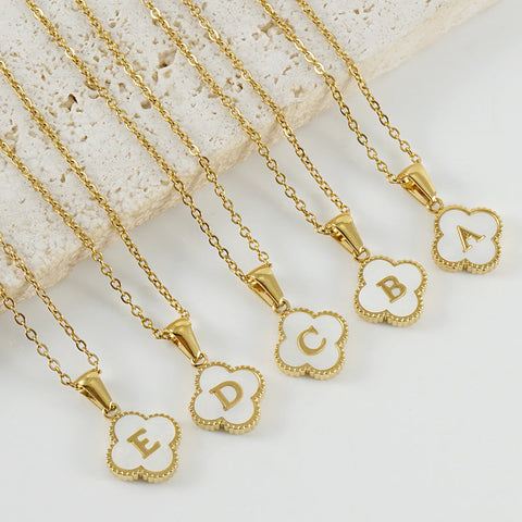 Anita Initial Clover Necklace