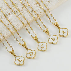 Anita Initial Clover Necklace
