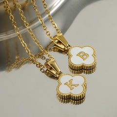 Anita Initial Clover Necklace