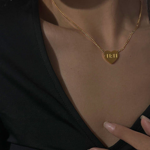 11:11 Heart Shaped Necklace