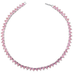 Pink Heart Zircon Necklace/Bracelet