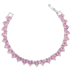 Pink Heart Zircon Necklace/Bracelet