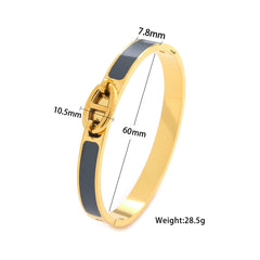 Oval Design Stainless Steel Coloful Bangle