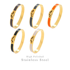 Oval Design Stainless Steel Coloful Bangle