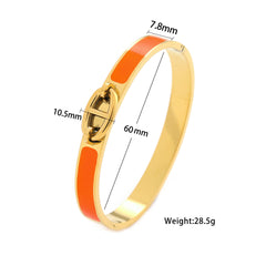 Oval Design Stainless Steel Coloful Bangle
