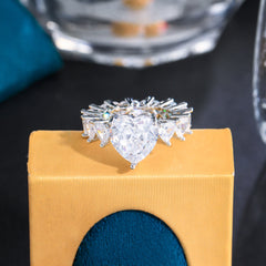 Heart Shaped Rhinestone Ring