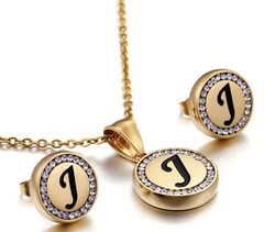 Gold Plated Initial Necklace Set