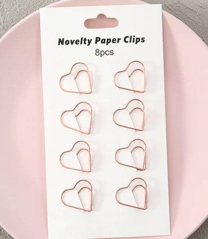 Heart-Shaped Goldtone Paper Clips
