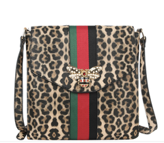 Crossbody Bag with Jeweled Bee Accent