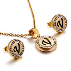 Gold Plated Initial Necklace Set