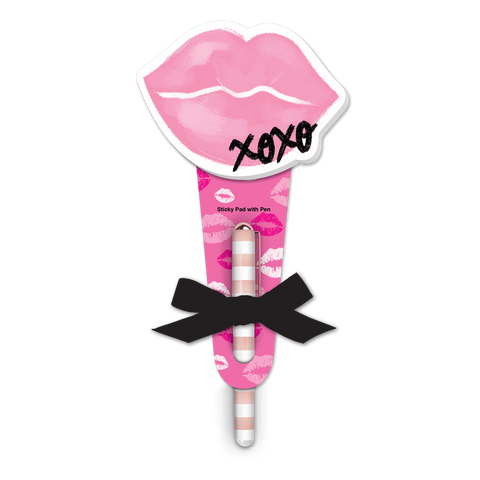 XOXO Lips Sticky Pad With Pen
