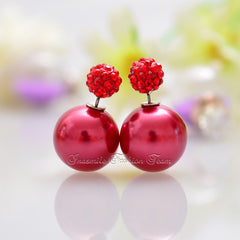 Double Pearl Stud Earrings - Many Colors Available
