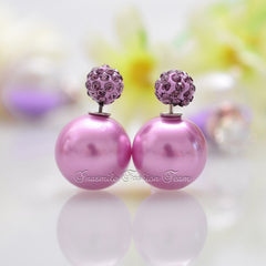 Double Pearl Stud Earrings - Many Colors Available