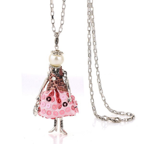 French Doll Necklace Pink