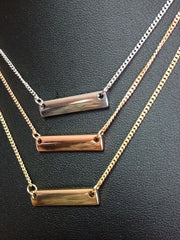 Dainty Gold Tone Bar Necklace