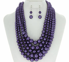 Purple pearls. Jewelry for women. Jewelry for work. Church jewelry. Purple jewelry.