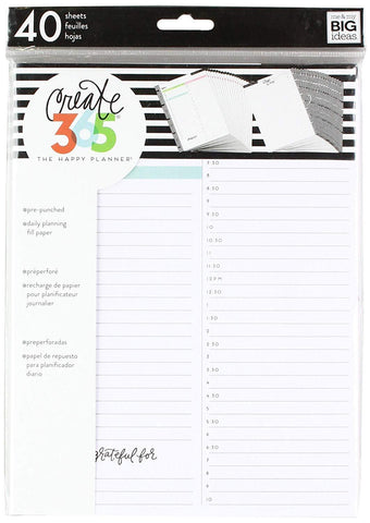 The Happy Classic Planner Filler, Daily Fill Paper