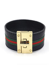 Pu Leather Stripe Bracelets B2138