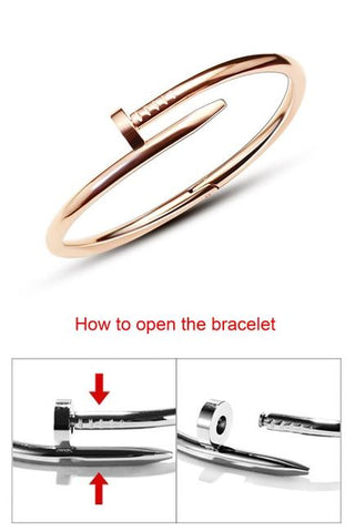 Stainless Steel Nail Couple Bracelets