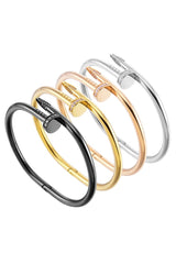 Female Nail Rhinestone Stainless Steel Bracelets B2239
