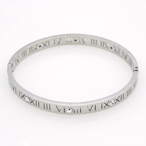 Roman Numeral Stainless Steel Bracelet