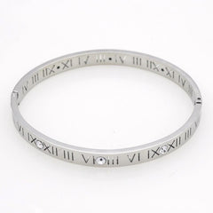 Roman Numeral Stainless Steel Bracelet