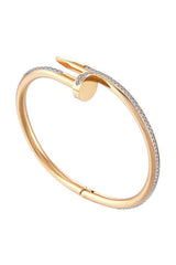 Female Nail Rhinestone Stainless Steel Bracelets B2443-F