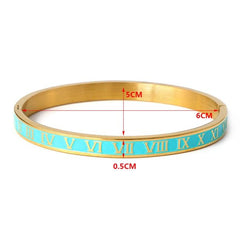 Roman Numerals Stainless Steel Bracelet B2501 - Silver