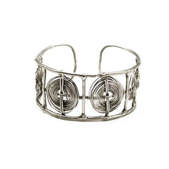 Silver Tone Handcrafted Cuff Bracelet