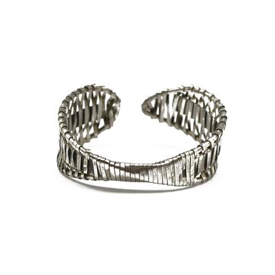 Silver Tone Handcrafted Cuff Bracelet