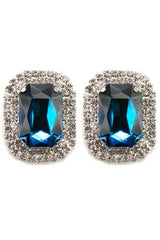 Wide Rhinestone Clip Earring