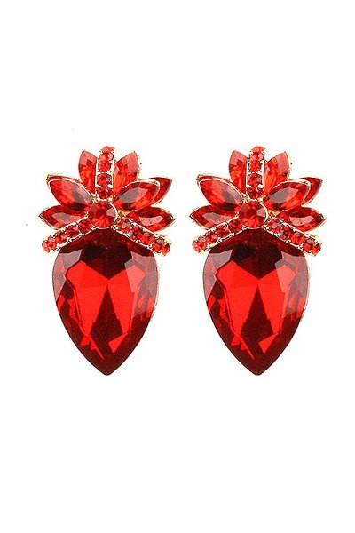 Precious Stone Clip Earrings