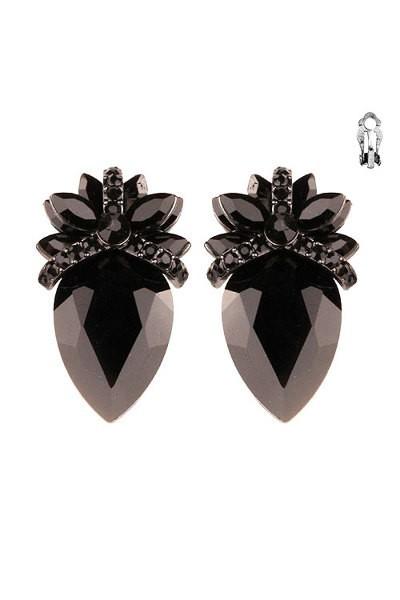 Precious Stone Clip Earrings