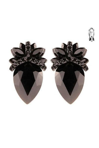 Precious Stone Clip Earrings