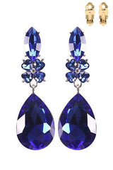 Stone Drop Clip On Earrings
