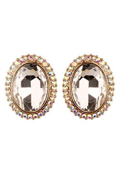 Crystal Stone Post Earrings