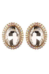 Crystal Stone Post Earrings