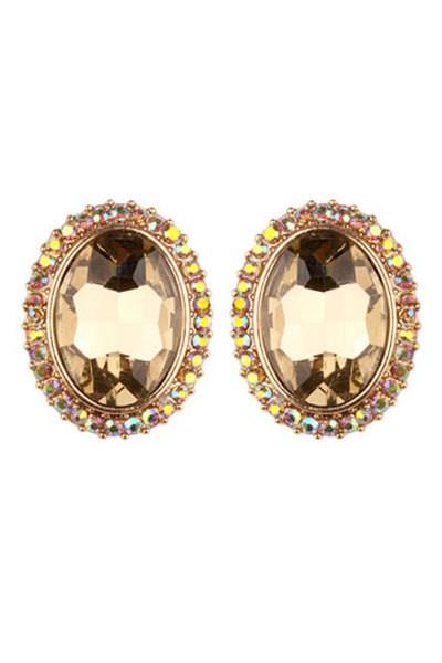 Crystal Stone Post Earrings