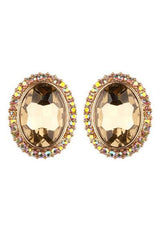 Crystal Stone Post Earrings