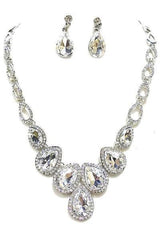 Stone Necklace / Stone Post Earring Set