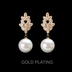 Crystal Drop Pearl Earring 