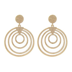 Round Textured Metal Drop Earrings