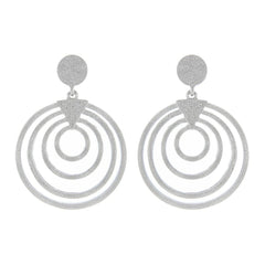 Round Textured Metal Drop Earrings