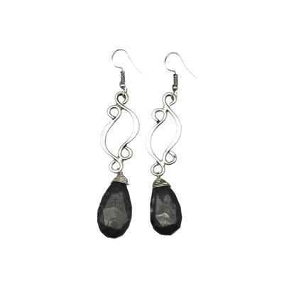 Silver Plated Earring With Moss Agate