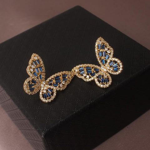 Zircon Butterfly Stud Earrings