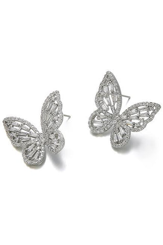 Zircon Butterfly Stud Earrings